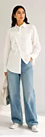 Cross Pattern Collar Shirt