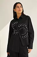 Cross Pattern Collar Shirt