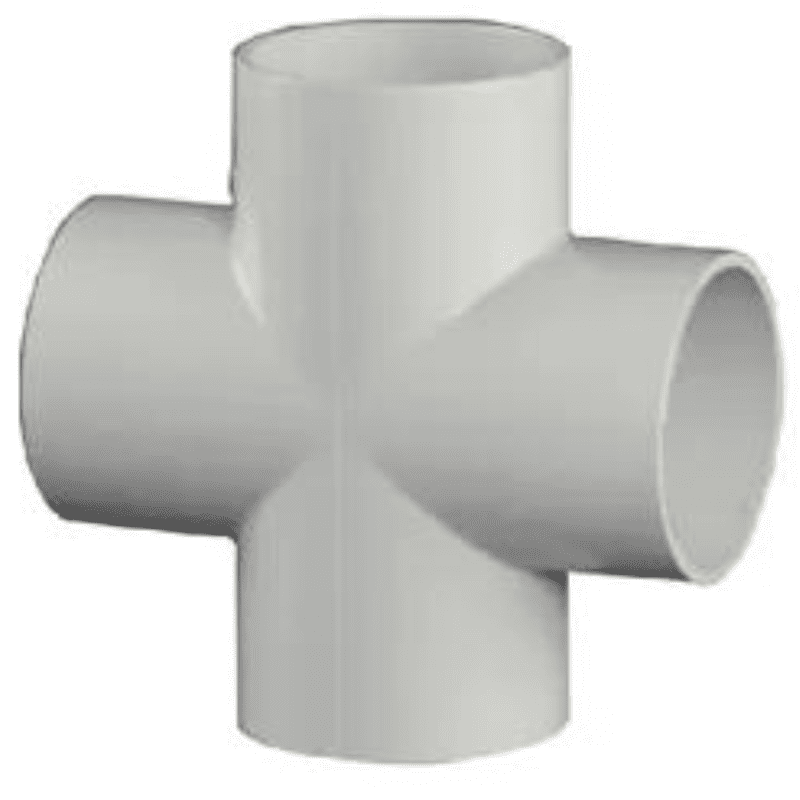 Cross Tee, 75 mm, 2-1/2" Inch, Agriculture PVC Fittings