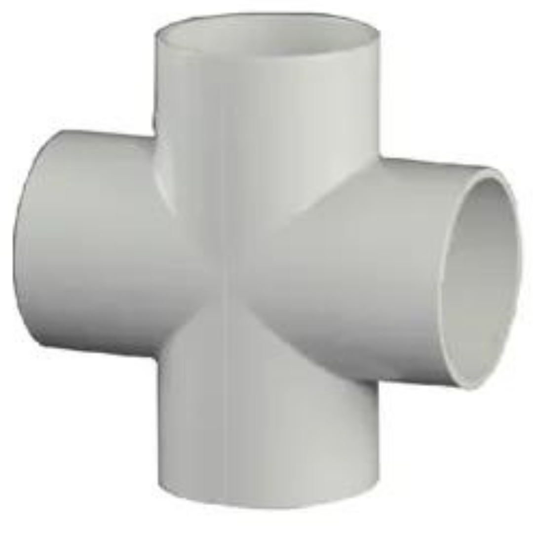 Cross Tee, 110 mm, 4" Inch, Agriculture PVC Fittings