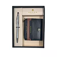 Cross Gift Set - Classic Century Chrome CT Ball Pen with Zip Card Holder