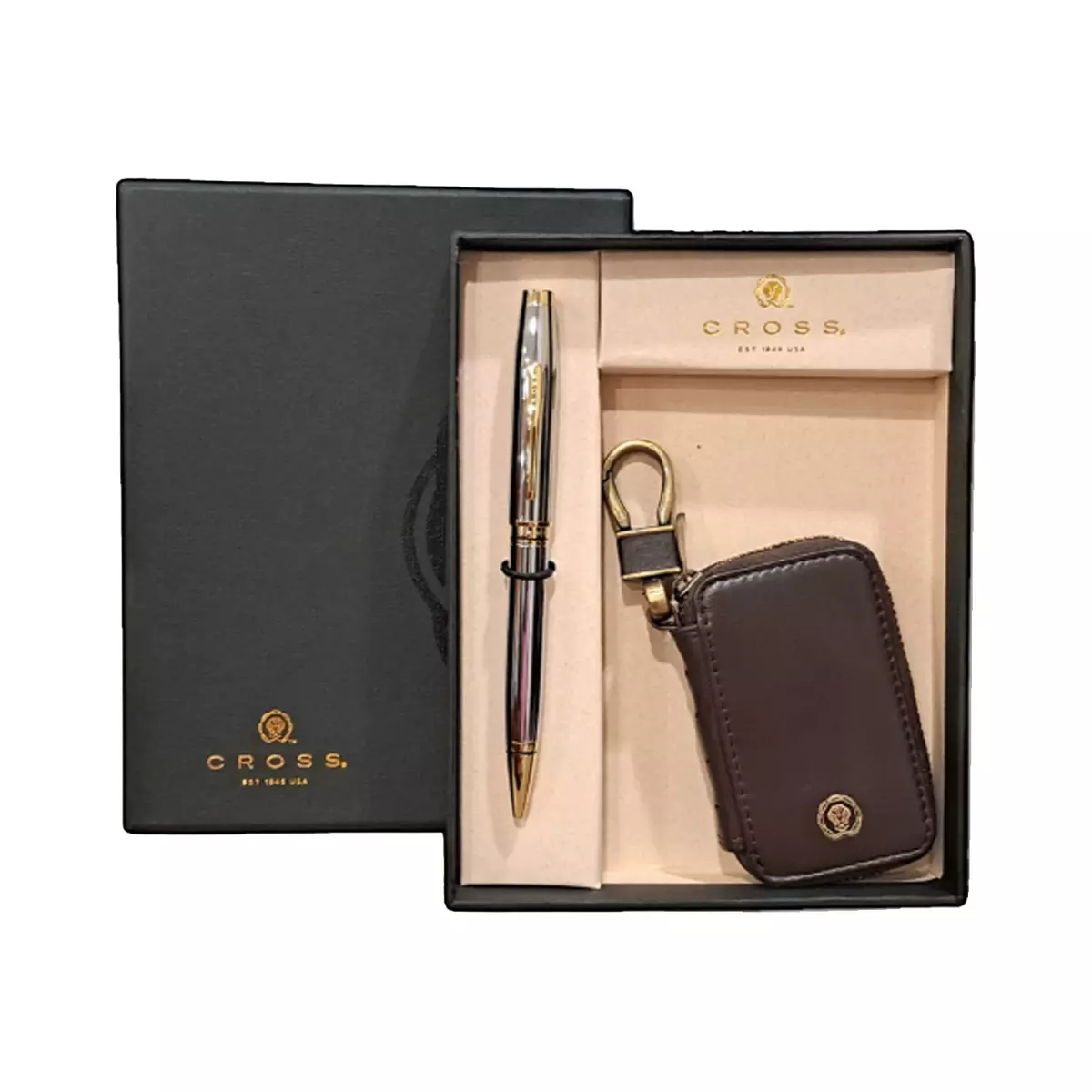 Cross Gift Set - Coventry Medalist Ball Pen with Brown Key Holder