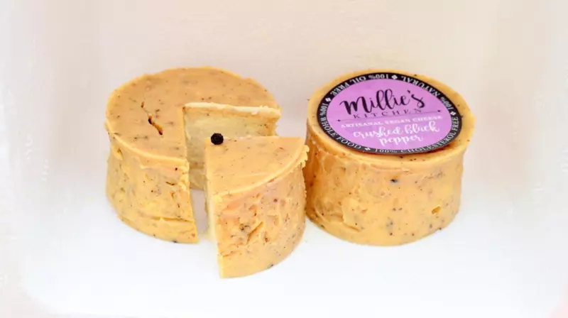 Crushed Pepper Wheel Hard Cheese - Vegan