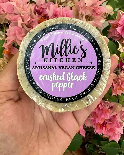 Crushed Pepper Wheel Hard Cheese - Vegan