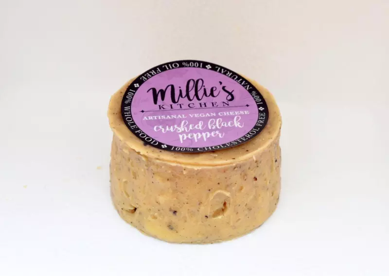 Crushed Pepper Wheel Hard Cheese - Vegan