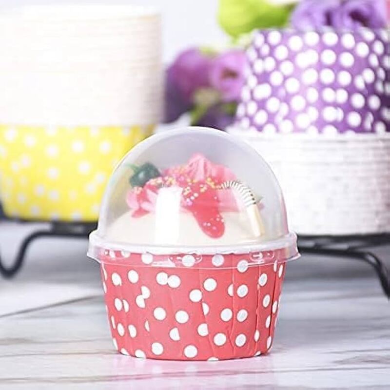 Cupcake baking liner with transparent lid for takeaway
