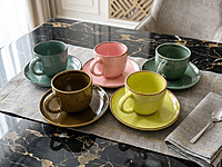kuduchee 334Vintage claywiz porcelain tea cup and saucer set of12