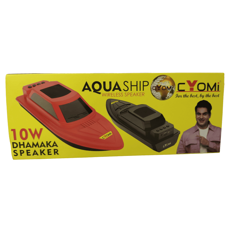 Cyomi Aqua Ship Wireless Speaker – Portable Design, Powerful Sound, Black
