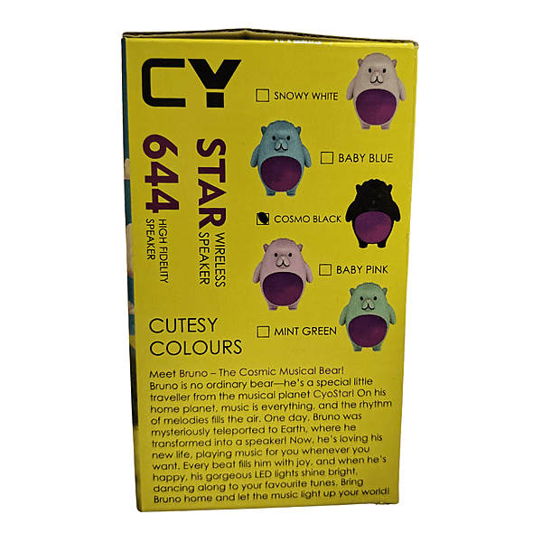 Cyomi Bruno Star 644 Wireless Speaker – Bluetooth Audio, Portable Design, Black