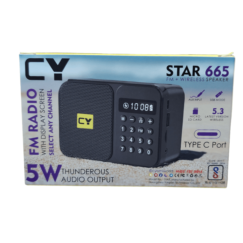 Cyomi Star 665 FM Wireless Speaker – Bluetooth Audio, FM Radio, Portable Design