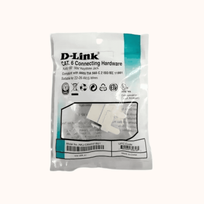 D Link Cat6 Lan Keyston I/O (KJ-C6WHI1B21)