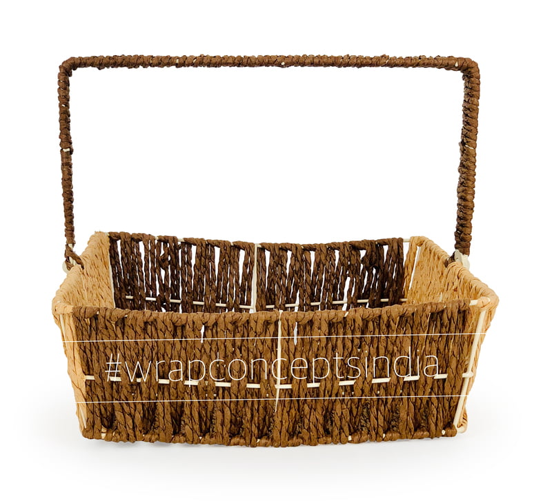 Brown Square Basket with Movable Handle Brown Square Basket with Movable Handle