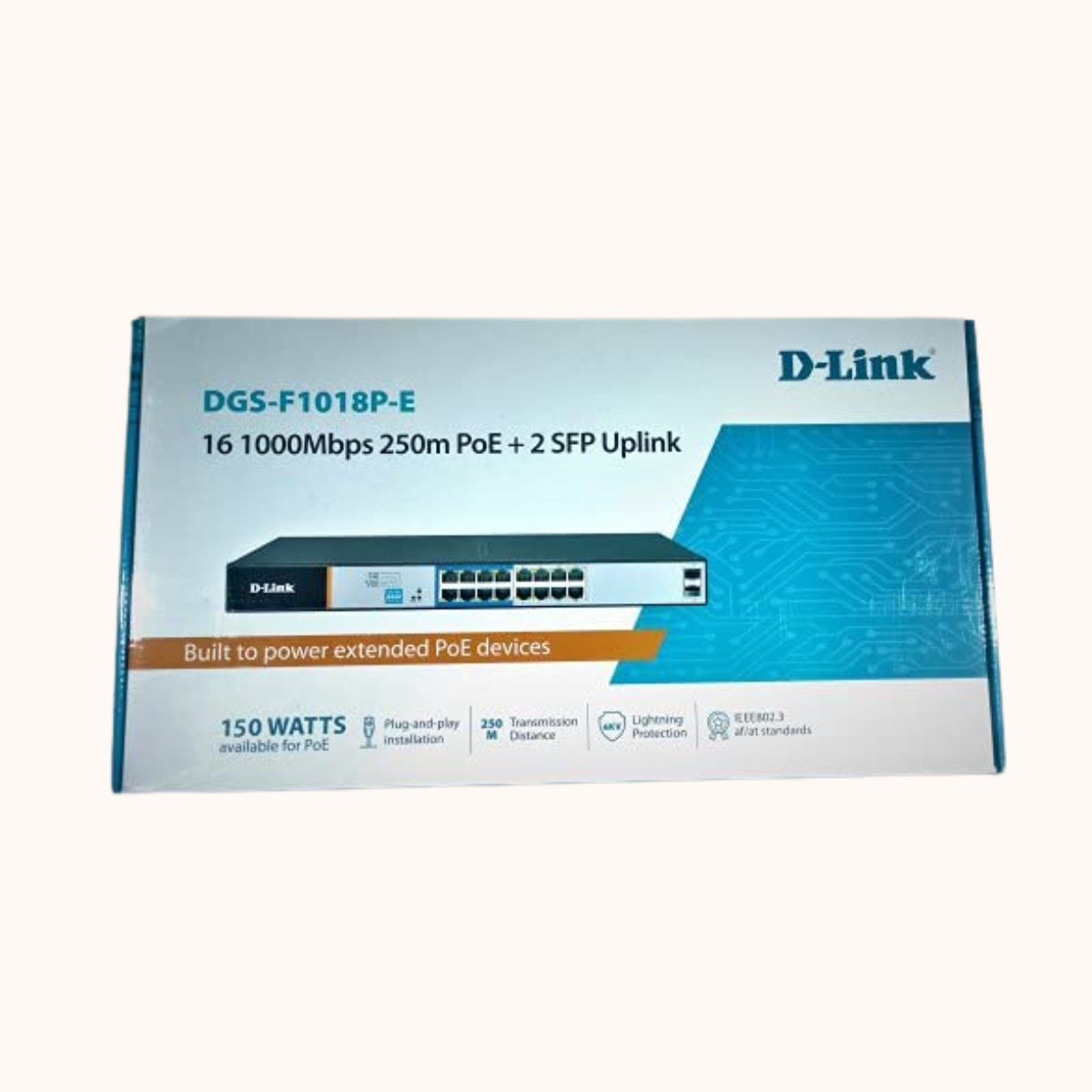 D-Link 16 Port Gigabit PoE Switch-16 PoE+ 2 SFP Ports 250m DGS-F1018P-E New - Buy Online India