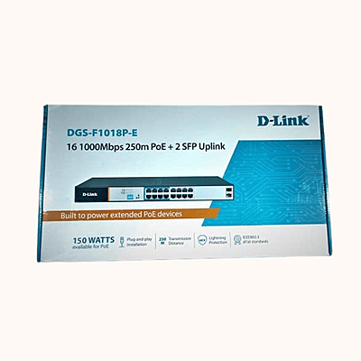 D-Link 16 Port Gigabit PoE Switch-16 PoE+ 2 SFP Ports 250m DGS-F1018P-E New - Buy Online India D-Link 16 Port Gigabit PoE Switch-16 PoE+ 2 SFP Ports 250m DGS-F1018P-E New - Buy Online India