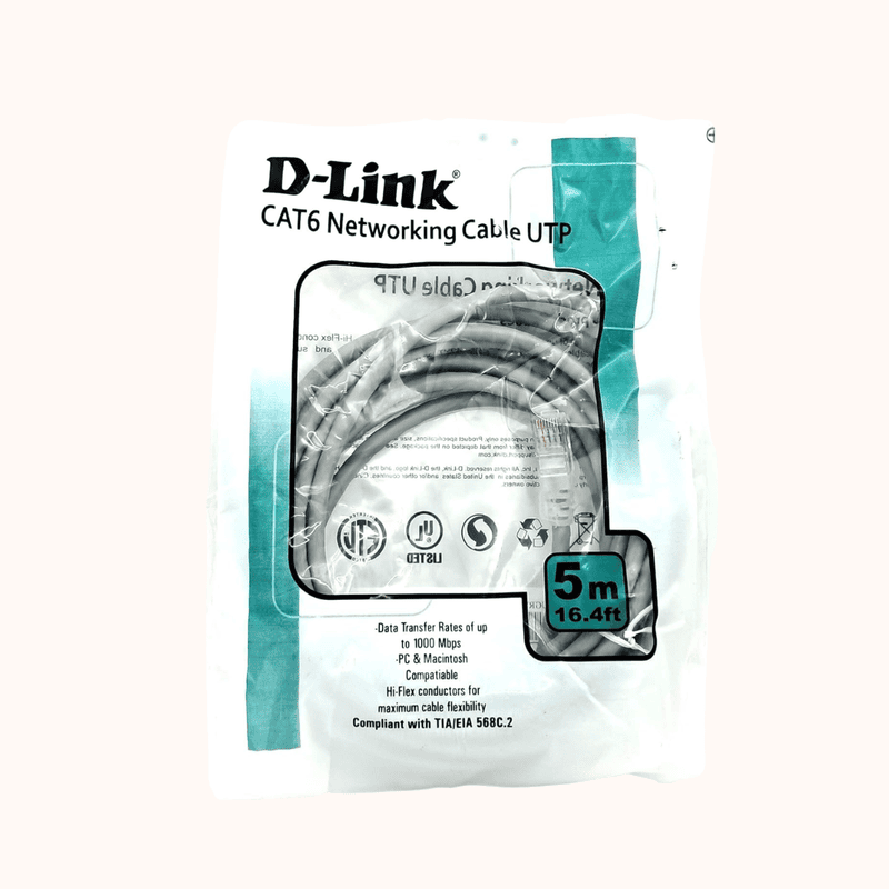 D-Link CAT6 Patch Cord 5 MTR (NCB 6AUGRYR1) D-Link CAT6 Patch Cord 5 MTR (NCB 6AUGRYR1)