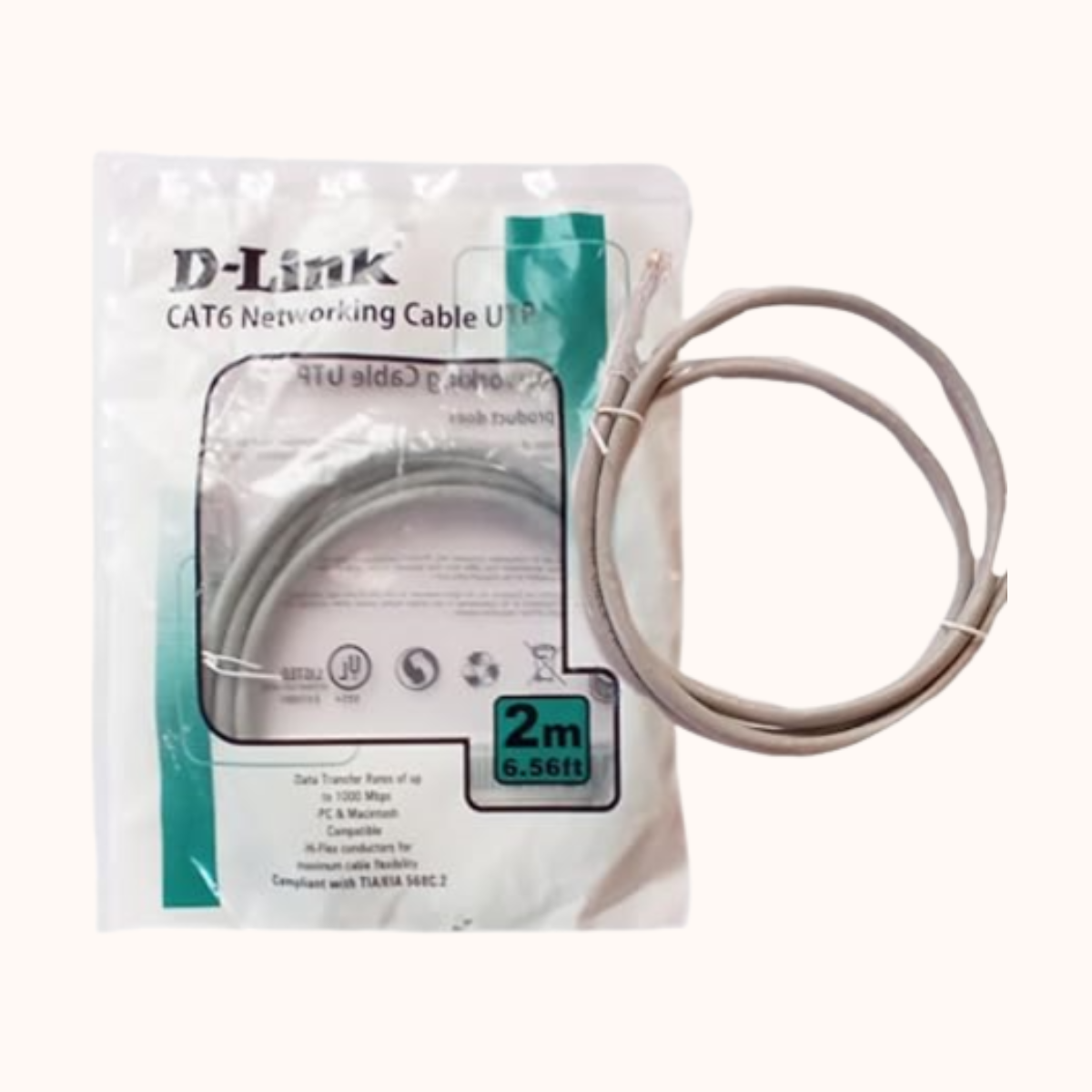 D-Link Patch Cord Grey 2 MTR (NCB-C6UGRYR1-2)