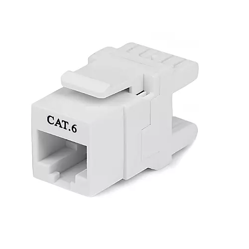 Cat 6 180 Degree Keystone Jack RJ45 Ethernet Wall Jack - 110 UTP