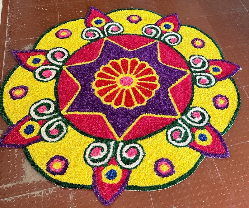 Rangoli Mat - 3D016 - 3 feet Rangoli Mat - 3D016 - 3 feet