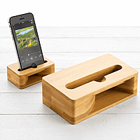 D10 Bamboo Handicraft Mobile Stand Cum Sound Enhancer