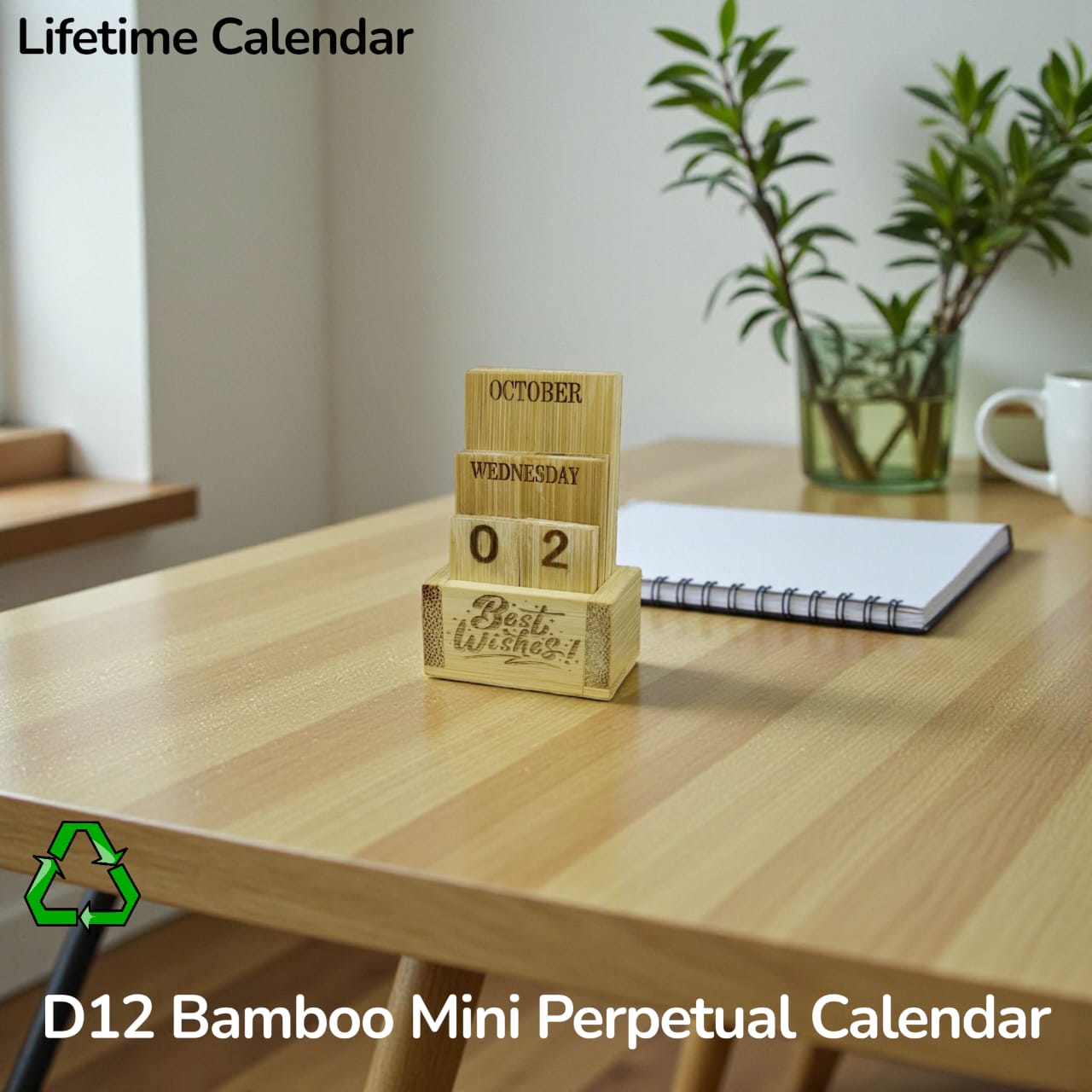 D12 Bamboo Perpetual Calendar