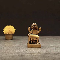 Brass Lord Dattatreya Idol - 3 inch Height | Revered Brass Idol of Lord Dattatreya for Spiritual Enlightenment
