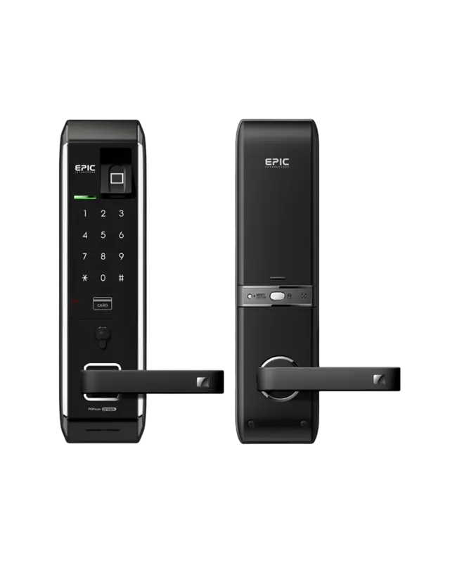 Epic EF-8000L(B) Mortise Digital Door Lock with Fingerprint, Pin Number, RFID Card & Mechnical Key