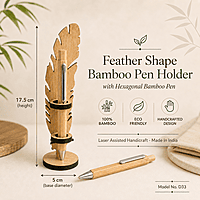 D33 - Feather Shape Bamboo Pen Holder