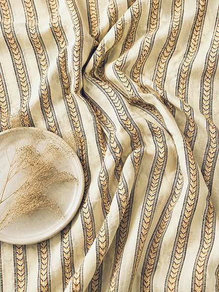 Cotton Stripes Block Print