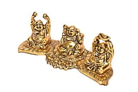Laughing Buddha 3 Pieces ET Flower Gold 21*9*9 CM