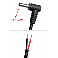 DC Male (4.0x1.2)mm to Pigtail (Open ended) L- shape - 1.2m