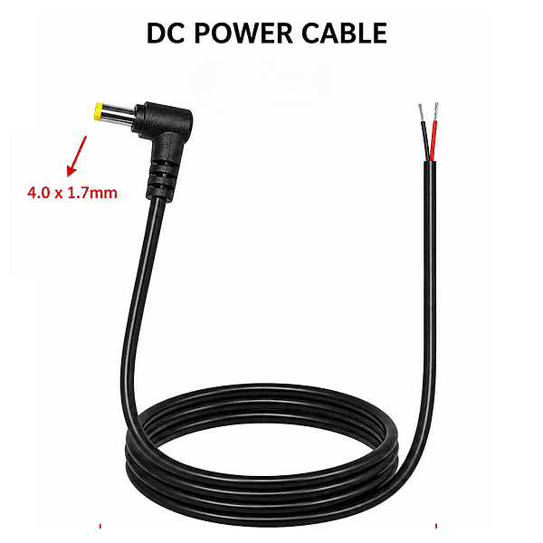 DC Power Cable L-Shape Connector with (4.0X1.7)mm for CCTV Camera DC Power Cable L-Shape Connector with (4.0X1.7)mm for CCTV Camera