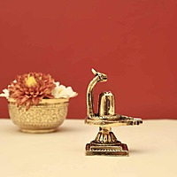 Brass Shivling with Sheshnag for Home Temple - 3.5 inch Height | Sacred Brass Shivling with Sheshnag Design for Spiritual Worship