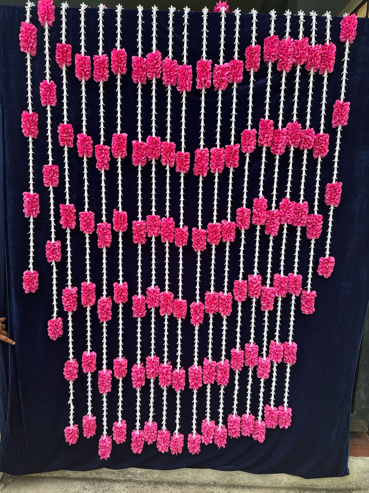 Cloth with plastic lilly hanging
