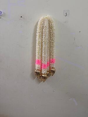 Fabric with gold lotus hanging