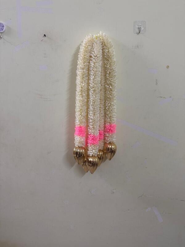 Fabric with gold lotus hanging