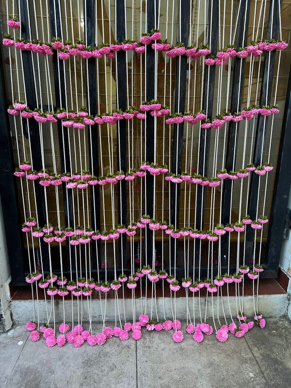 Open lotus flower with beads string Open lotus flower with beads string