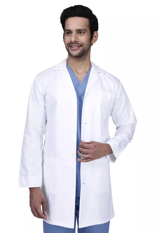 Premium Men's Long Doctor Apron Coat / Lab Coat – Full Sleeves