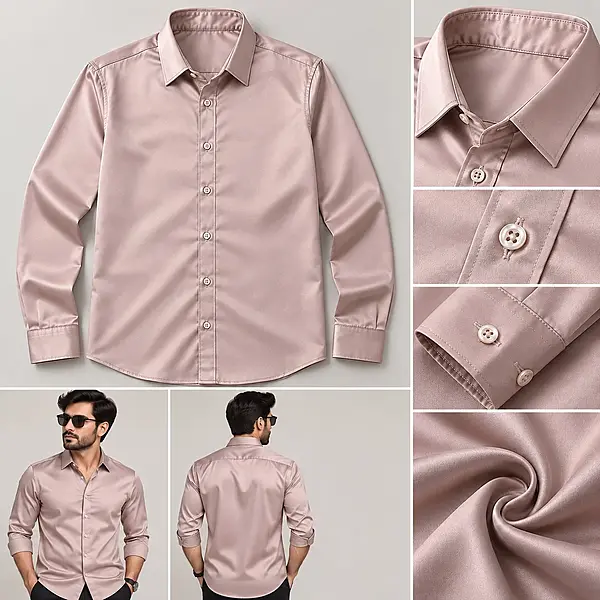 MM Men’s Dusty Pink Solid Formal Shirt