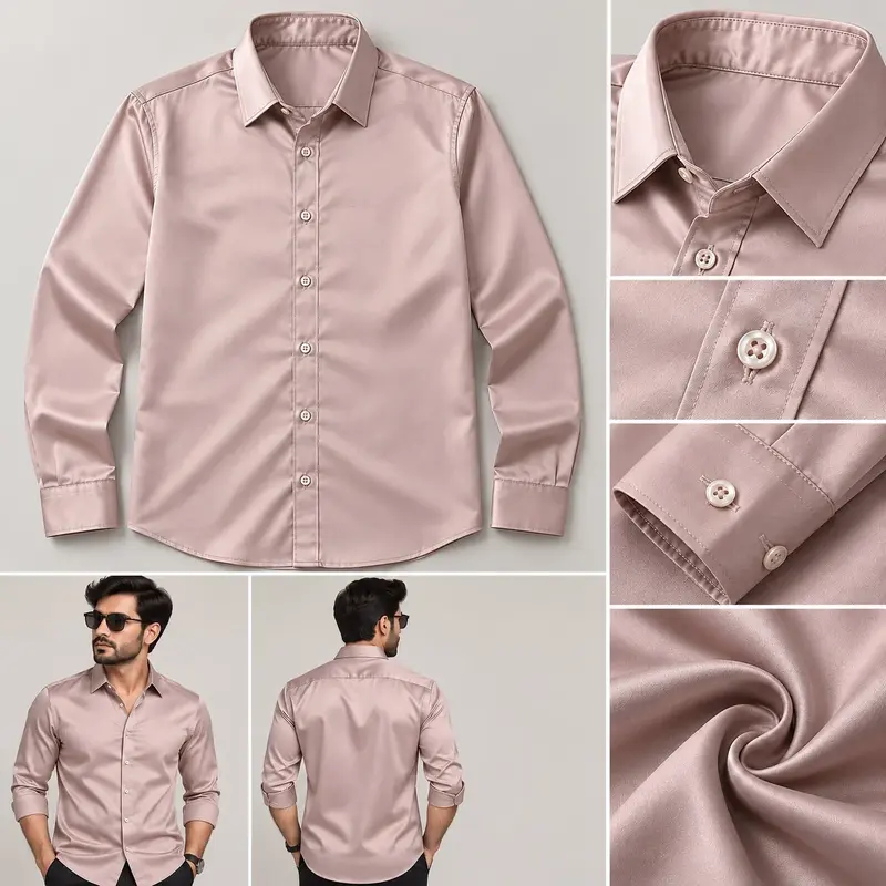 MM Men’s Dusty Pink Solid Formal Shirt