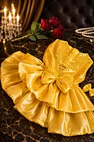Yellow Sequin Party Dress