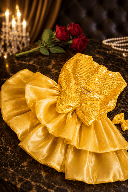 Yellow Sequin Party Dress