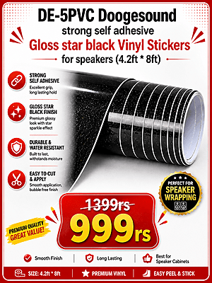 DE-5PVC Doogesound strong self adhesive Gloss star black Vinyl Stickers for speakers(4.2ft * 8ft) DE-5PVC Doogesound strong self adhesive Gloss star black Vinyl Stickers for speakers(4.2ft * 8ft)