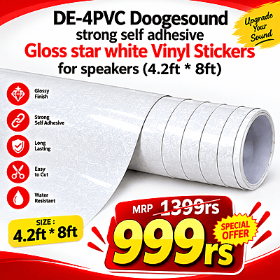 DE-4PVC Doogesound strong self adhesive Gloss star white Vinyl Stickers for speakers(4.2ft * 8ft) DE-4PVC Doogesound strong self adhesive Gloss star white Vinyl Stickers for speakers(4.2ft * 8ft)