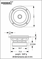 DE650-01 Paper cone Woofer 6.5" 8Ohms 120 Watts (2 Pcs)
