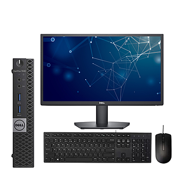 Refurbished Dell OptiPlex 7040 Tiny Full set | I5 | 6TH GEN | 8 GB RAM | 256 GB Nvme SSD|22” Monitor | Keyboard & Mouse | Black