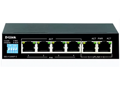 Dlink 4+2 Port POE Switch DES-F1006P