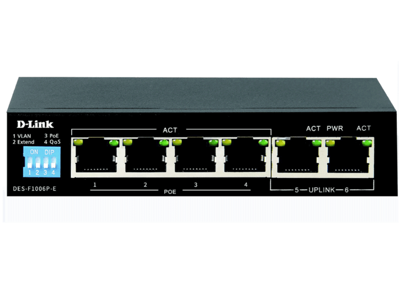 Dlink 4+2 Port POE Switch DES-F1006P