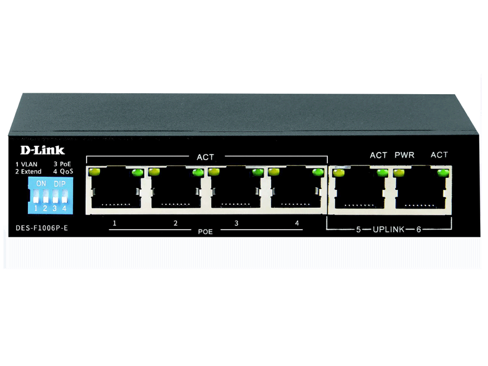 Dlink 4+2 Port POE Switch DES-F1006P