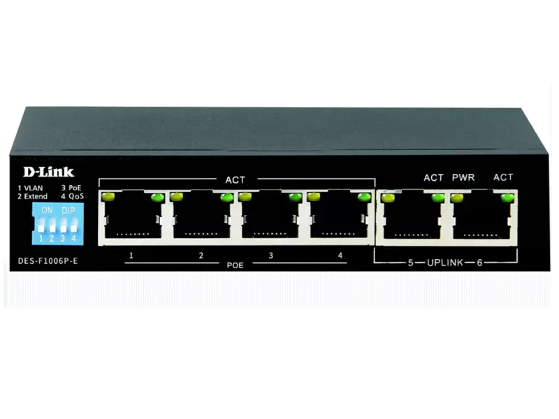 Dlink 4+2 Port POE Switch DES-F1006P