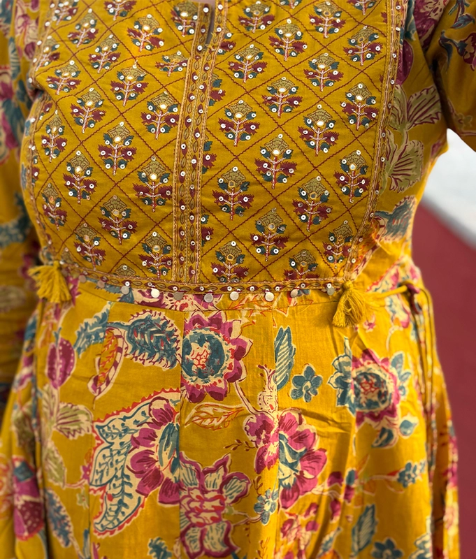 Mustard  Anarkali Suit Set